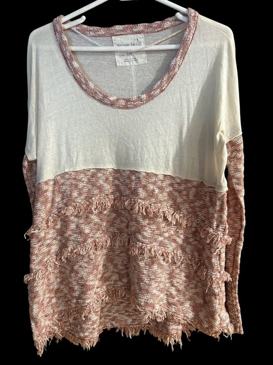 We the free Tops - We the free Size Small (S) Color Block Top with Fringe Detail